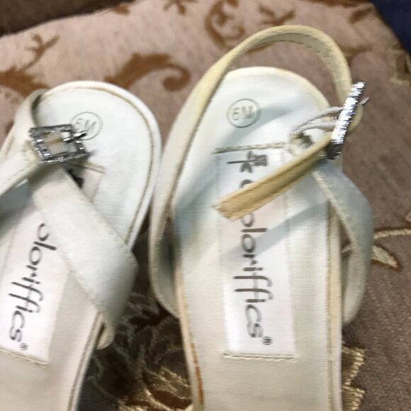 Dye-Able Ivory Satin Bling Beaded Slingback D'Orsay, Formal Pump Dress Wedding - Picture 6 of 16